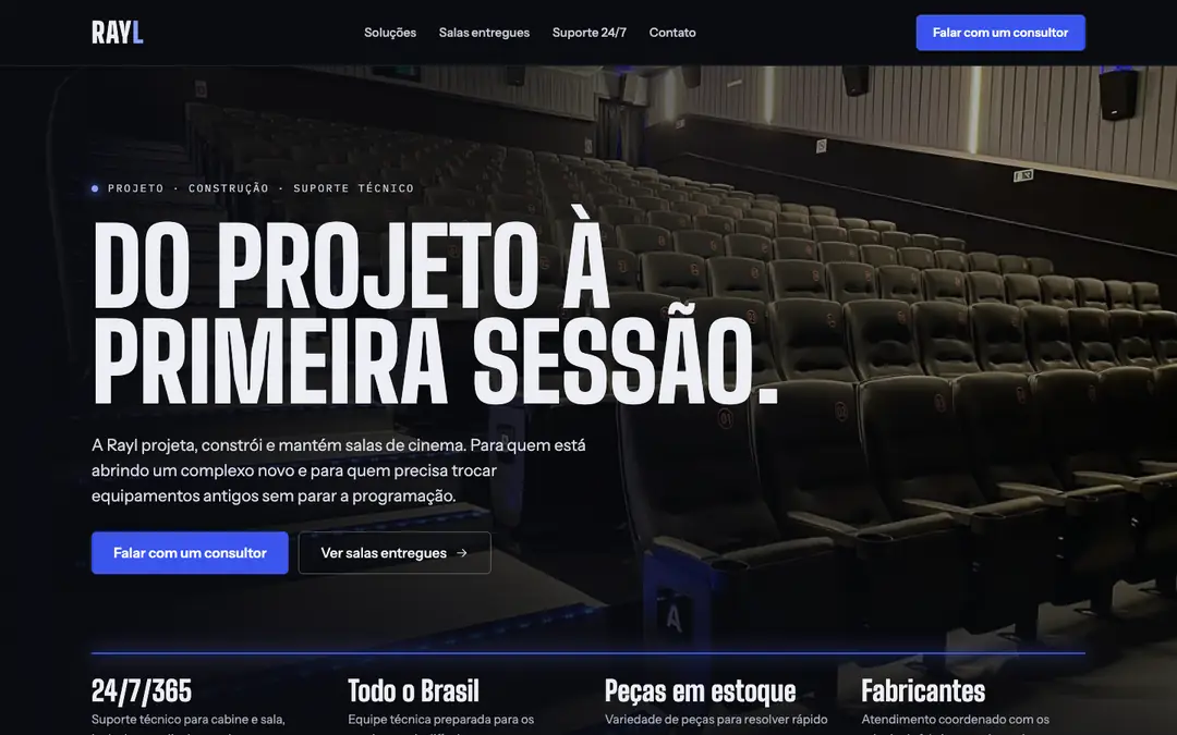 Página inicial de rayl.com.br